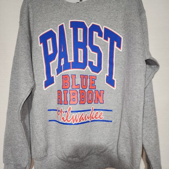 Pabst blue ribbon beer Milwaukee men's medium sweatshirt - Picture 2 of 5